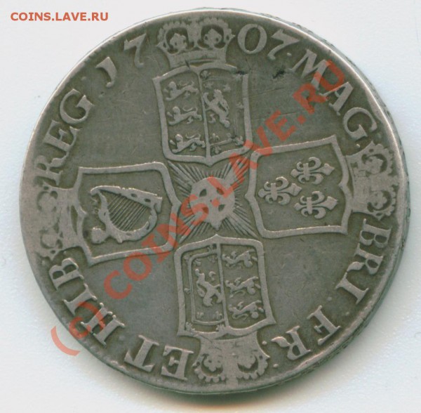 Англия крона 1707 Анна - Image16