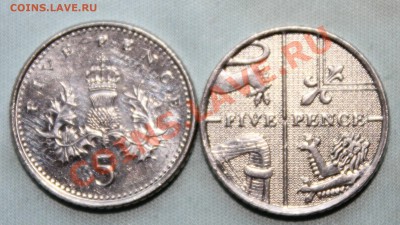 БРИТАНИЯ 5 пенни 2008г. СТАРЫЙ и НОВЫЙ ГЕРБ до 19.08.12г. - IMG_1454.JPG
