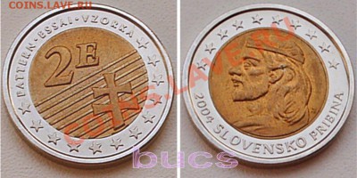 Словакия 2004 2E Pattern - монета ли? - проба