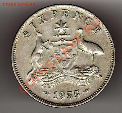 Ag АВСТРАЛИЯ 6 ПЕНСОВ 1955 ДО 23.08.12 В 22.00МСК (2871) - img940