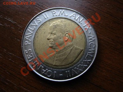 Ватикан 500 лир 1987 биметал до 22.08.12 в 21.00 М - IMG_2908