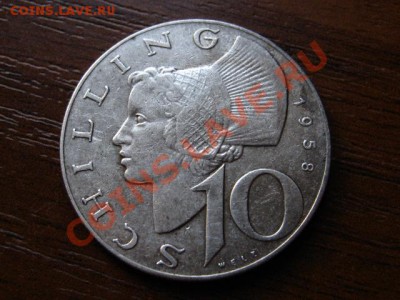 Австрия 10 шиллингов 1958 серебро до 22.08.12 в 21.00 М - IMG_2892