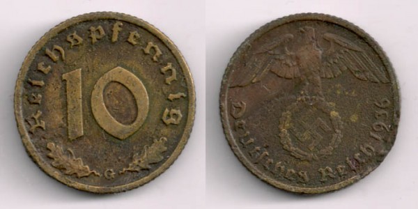 Монеты Германии - 10reihspgennig1936G