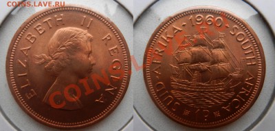 Южная Африка, пенни 1960 BU RD, люкс, 22-08-12 в 22-00 - S Afr penny 1960