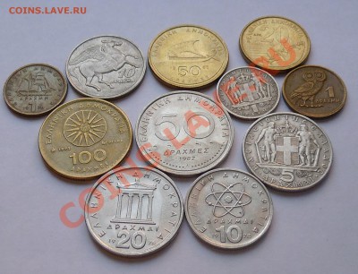 11 монет - ГРЕЦИЯ 1966-1992 до 29.08 21 МСК - 863