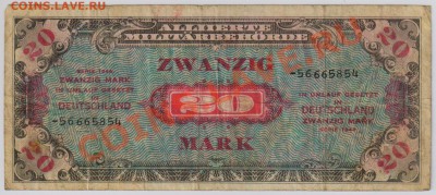20 марок 1944 г. + 5 бон с 10 руб. до 28.08 21.00 мск - 008