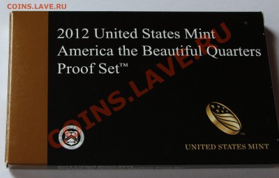 Пруф сет США 2012 квотеры Аmerica the beautiful - коробка квотеры 2012