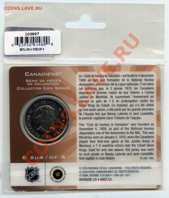 S18 Канада 50¢ 2009 Montreal Canadiens 1909-10 02.09 в 22°° - S18 50c Montreal 1909-1910_2