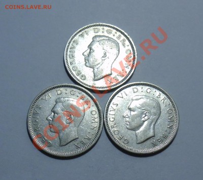 3 Шестипенсовика XF - Георг VI 1938-1942 до 6.09 23-МСК - 042