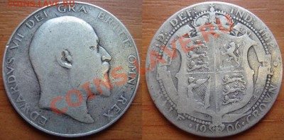 Великобритания: монеты и боны (пополняемая). - Полкроны 1906-1.JPG