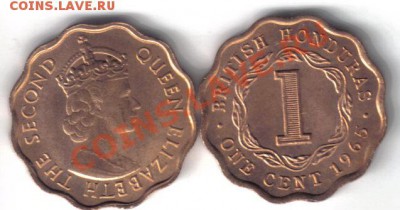 Британский Гондурас 1 цент 1965 UNC до 5.09 21.00мск - Британский Гондурас 1 цент 1965 UNC