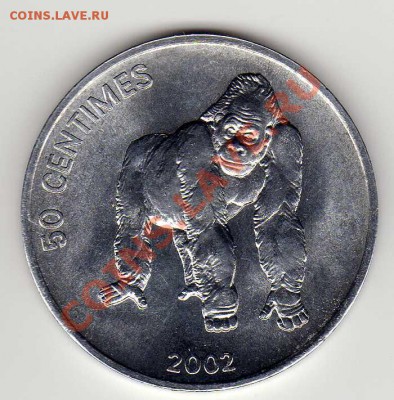 Конго 50 сантимов 2002 Горилла до 10.09.12 в 22ч (3005) - img611