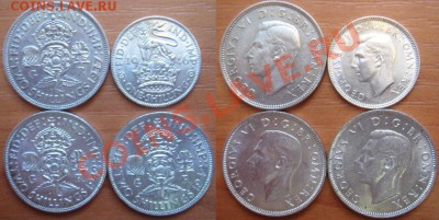 Великобритания: монеты и боны (пополняемая). - 1 и 2 шиллинги 1937-1946.JPG