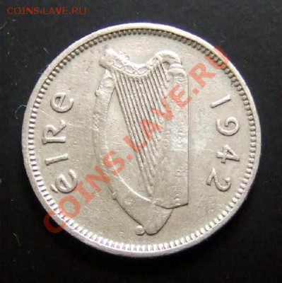 ИРЛАНДИЯ 3 пенса (1942) Заяц-беляк до 11.09. (22.00) - Ирландия 3 пенса (1942) Заяц А