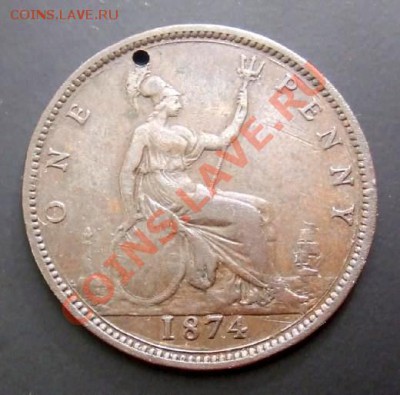 ВЕЛИКОБРИТАНИЯ 1 пенни (1874) Виктория до 11.09. (22.00) - Великобритания 1 пенни (1874) Р