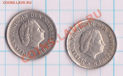 НИДЕРЛАНДЫ 25 центов 1973, 1976 (XF) до 14.09 - holland-r