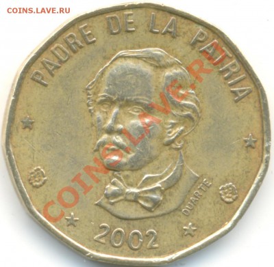 Доминикана 1peso 2002 до 13.09.12 в 22:00 по Москве - Изображение