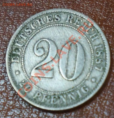 Германская Империя 20 пфеннигов 1887D до 13.09.12 22:00 - 1