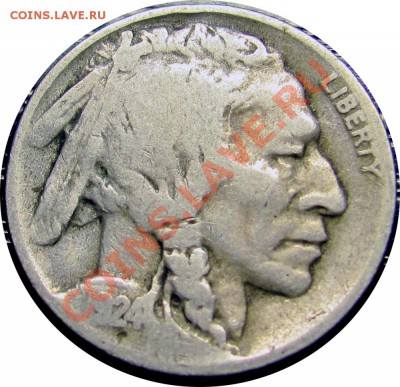 S64 США 5¢ Buffalo Nickel 1924 D до 13.09 в 22°° - S64 5c 1924_1