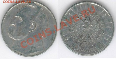 СЕРЕБРО иностранное АЦ и ПРУФ много - 10 злотых 1936