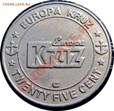 S73 Жетон казино 25¢ Europa Cruz до 15.09 в 22°° - S73 25c Casino Token_2