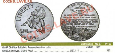 США 1$ 1995 (памятный, серебро) до 16.09.12г 22-30мск - 0001