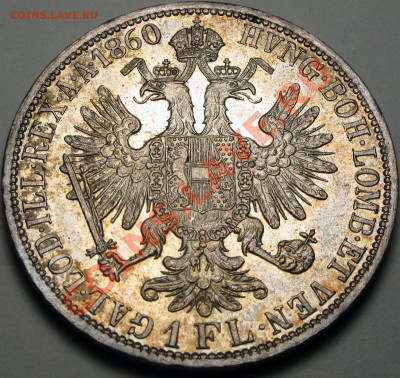 АВСТРИЯ - 1 ФЛОРИН 1860 UNC - до 16.09 - 582.JPG
