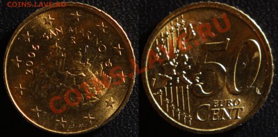 50 Евро Центов Сан Марино 2006 до 16.09 в 22:10 - 50 cent san marino 2006 s