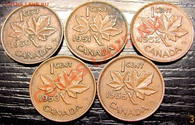Q88 Подборка 1¢ Канада 5 шт. 1950-51-52-53-55 18.09 в 22°° - Q88 1c 5 pcs_1