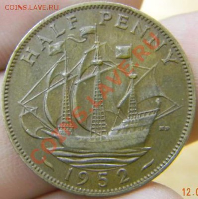 2 пенни Британия 1952г. неплохая - DSCN2394_thumb