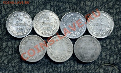 Русская Финляндия 1, 5, 10, 25 пенни, 1, 2 марки. - img315