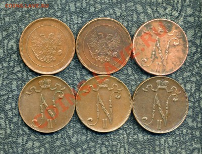 Русская Финляндия 1, 5, 10, 25 пенни, 1, 2 марки. - img323