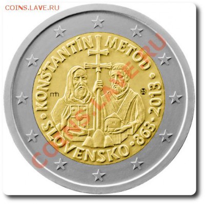 Словакия 2 евро 2013 - 2-euro-cc-Eslovaquia-2013-1150-aniversario-de-la-mision-de-Constantino-y-Metodio-en-la-Gran-Moravia