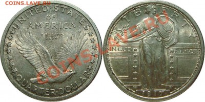 монеты США (вроде как небольшой каталог всех монет США) - 25 cents 1917.JPG