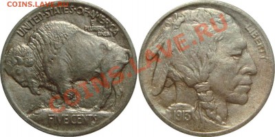 монеты США (вроде как небольшой каталог всех монет США) - 5 cents 1913.JPG