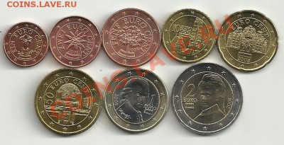 Наборы и просто 2-х еврики на оценку - регулярка евро Австрия - разногодки