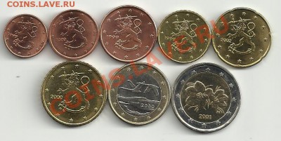 Наборы и просто 2-х еврики на оценку - регулярка евро Финляндия - разногодки