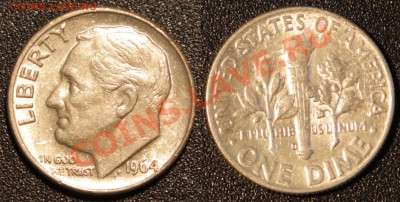 США Dime 10 центов 1964 D до 27.09.12 в 22.10 - вшьу1964d
