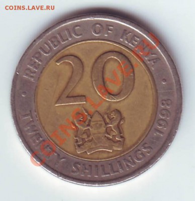 Кения.20 шиллингов 1998г.Биметалл. до 29.09.12 в 22.00мск - 20 шилл 1998. бим .1.JPG