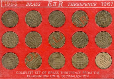 Великобритания 3 пенса 1953-67 (15шт.) до 01.10-22ч (3122) - img542