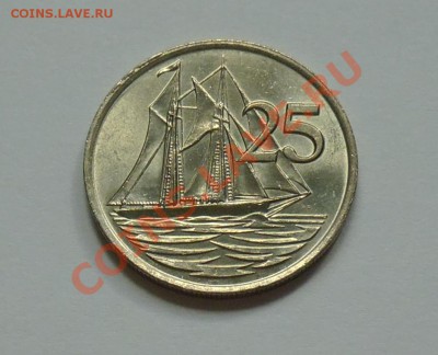 КАЙМАНОВЫ ОСТРОВА - 25 центов 1982 - Парусник - до 2.10 - 160