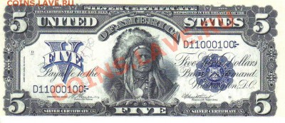 США 5 долларов 1899г Индеец до 28.09 21.00мск - США 5 долларов 1899г Индеец копия-1