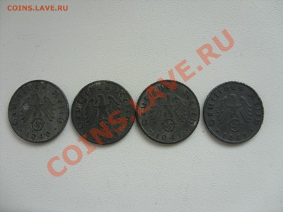 Пфенниги 3 Рейх (1,2,5,10,50) - 5 пф цинк - 2