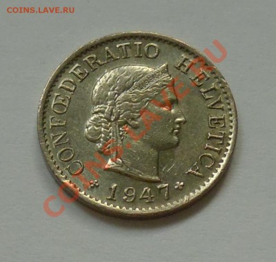 ШВЕЙЦАРИЯ - 5 раппен1947 - до 3.10 - 285