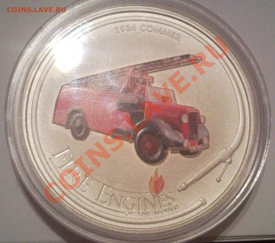 1доллар Елизавета2   2006г  пожарка (машиеа) серебро  ПРУФ - Елизавета 2_Остров_3