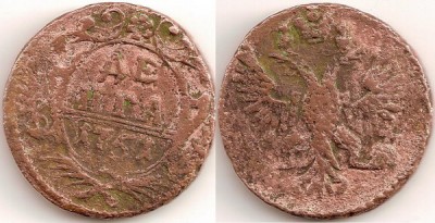 1 деньга 1751г стоит меньше 200р? - Деньга 1751