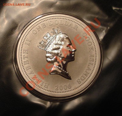 1доллар Елизавета2   2006г  пожарка (машиеа) серебро  ПРУФ - Фото 1