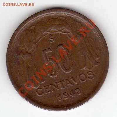 Чили 50 сентаво 1942 О`Хиггинс до 08.10.12 в 22.00мск (2888) - img756