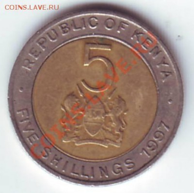 Кения.5 Шиллингов. 1997г.Биметалл. до 10.10.12 в 22.00мск - Кения. 5 шиллингов. 1997 2.JPG