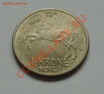 НОРВЕГИЯ - 1 крона 1965 - Лошадь - до 11 ОКТЯБРЯ - 636